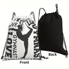 Love Gymnastics Gymnast Drawstring Backpack Outdoor Lightweight Bag
