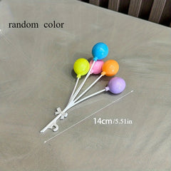 Love Simulation Balloon Sticks Colorful Heart Shaped Balloons with Ribbon