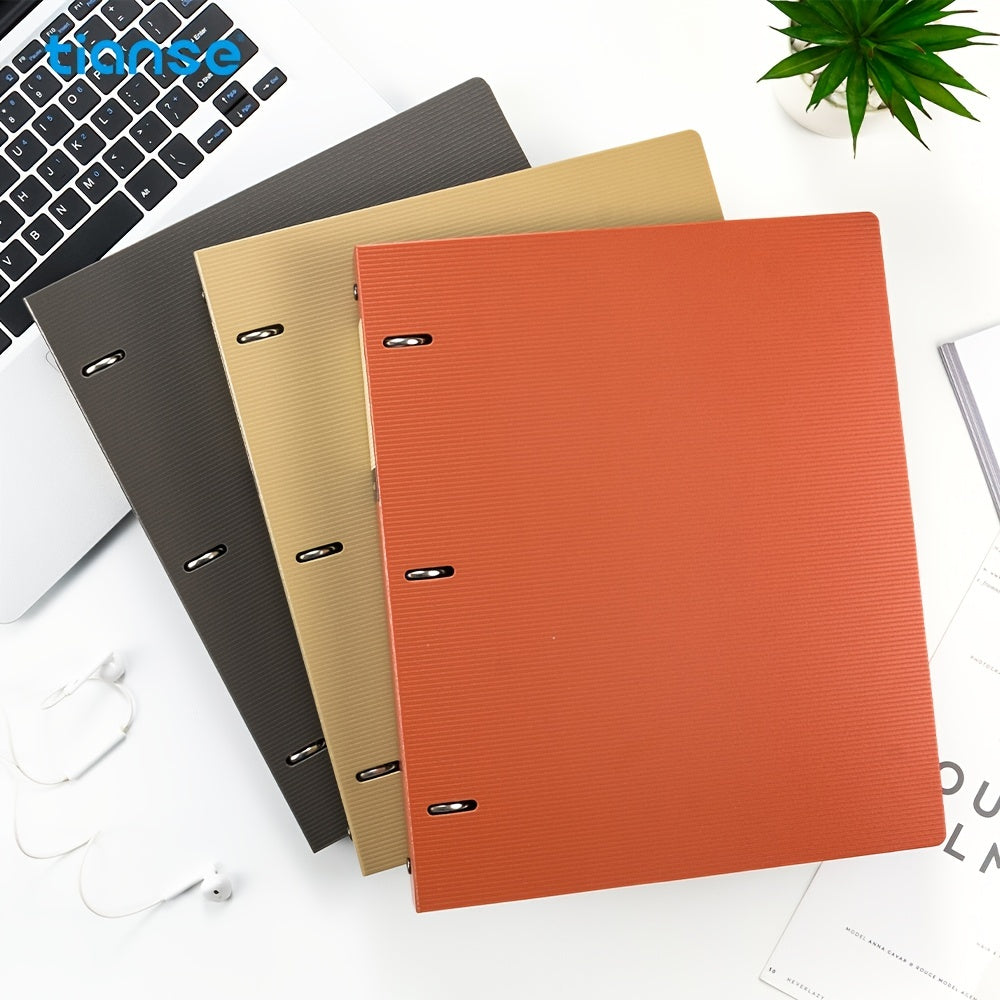 TIANSE 3-Hole A4 File Folder w/ Pockets 220 Sheets Capacity Binder