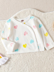 Baby Girls Love Print Button Up Top Pajama Set