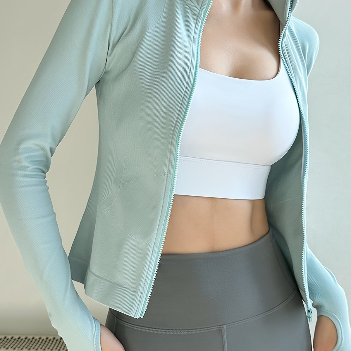 Women's Versatile Sports Jacket High Stretch & Slimming Front Zipper