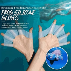Silicone Flippers Webbed Hand Swim Gloves for Diving