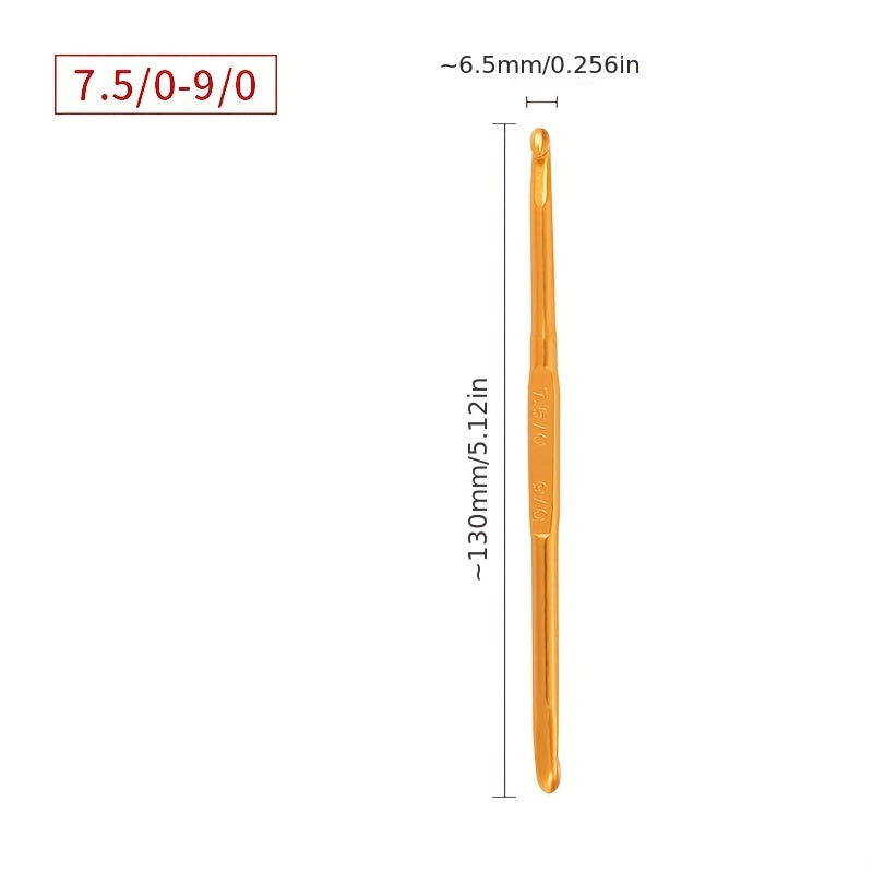 Double Ended Aluminum Alloy Crochet Sweater Needle Hand Knitting Tool