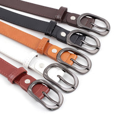 Women Microfiber/Pu Leather Thin Belt Pin Buckle Casual Style