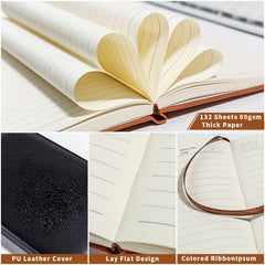 Vintage Deer Head Printed Leather Notebook A5