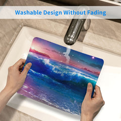Wave Pattern Square Mouse Pad, Sewn Edge, Desktops, Laptops, Gaming