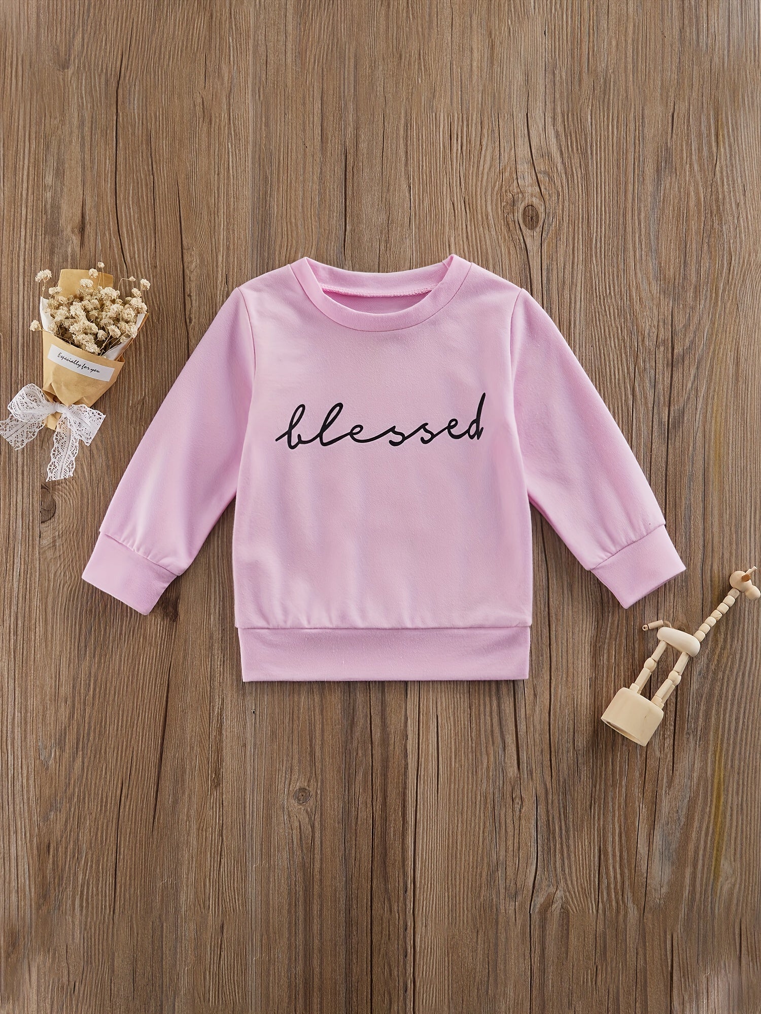 Toddler's Blessed Letter Sweatshirt Boy's Casual Pullover