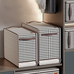 Large Storage Bag Houndstooth Zipper Organizer Blanket
