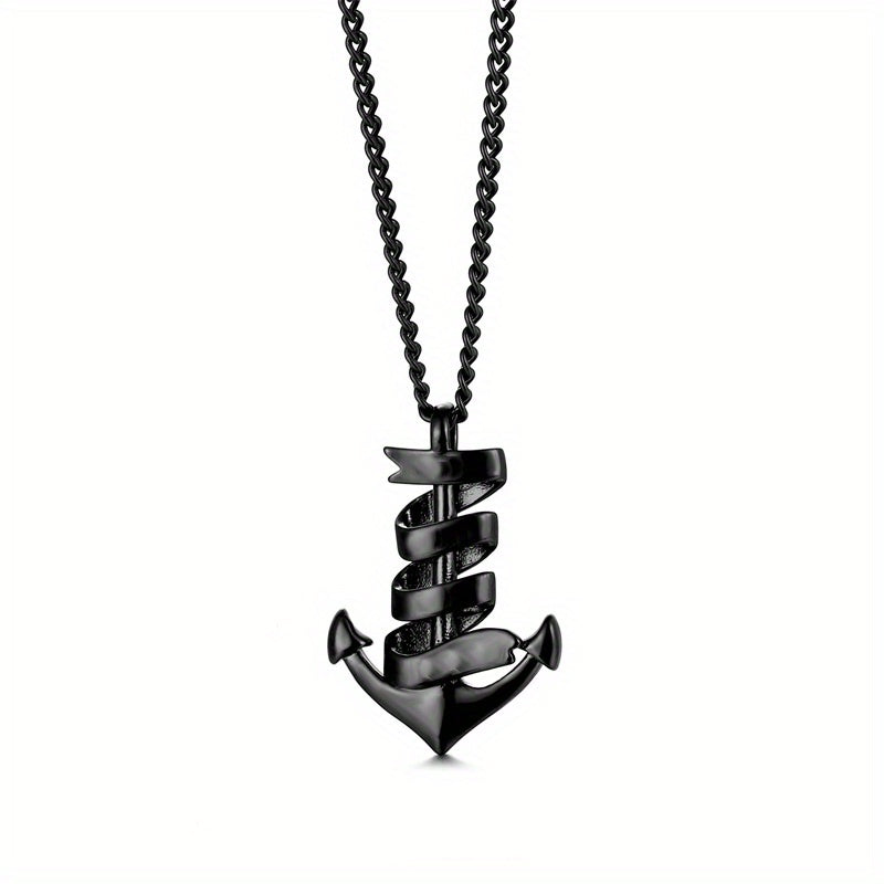 Personalized Stainless Steel Anchor Bar Necklace Custom Lettering Pendant