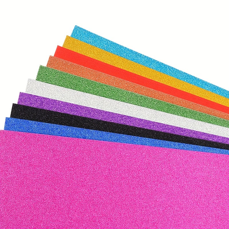 10 Sheets Glitter Cardstock A4 Craft Paper Bulk, 10 Colors