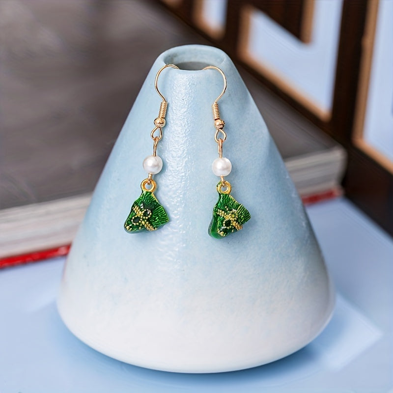 Hairpin Earrings Set Green Hair Accessories