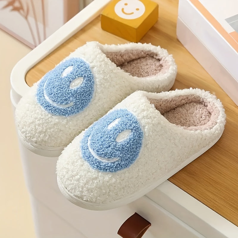 Happy Face Cozy Slippers For Girls Anti-Skid Indoor Shoes