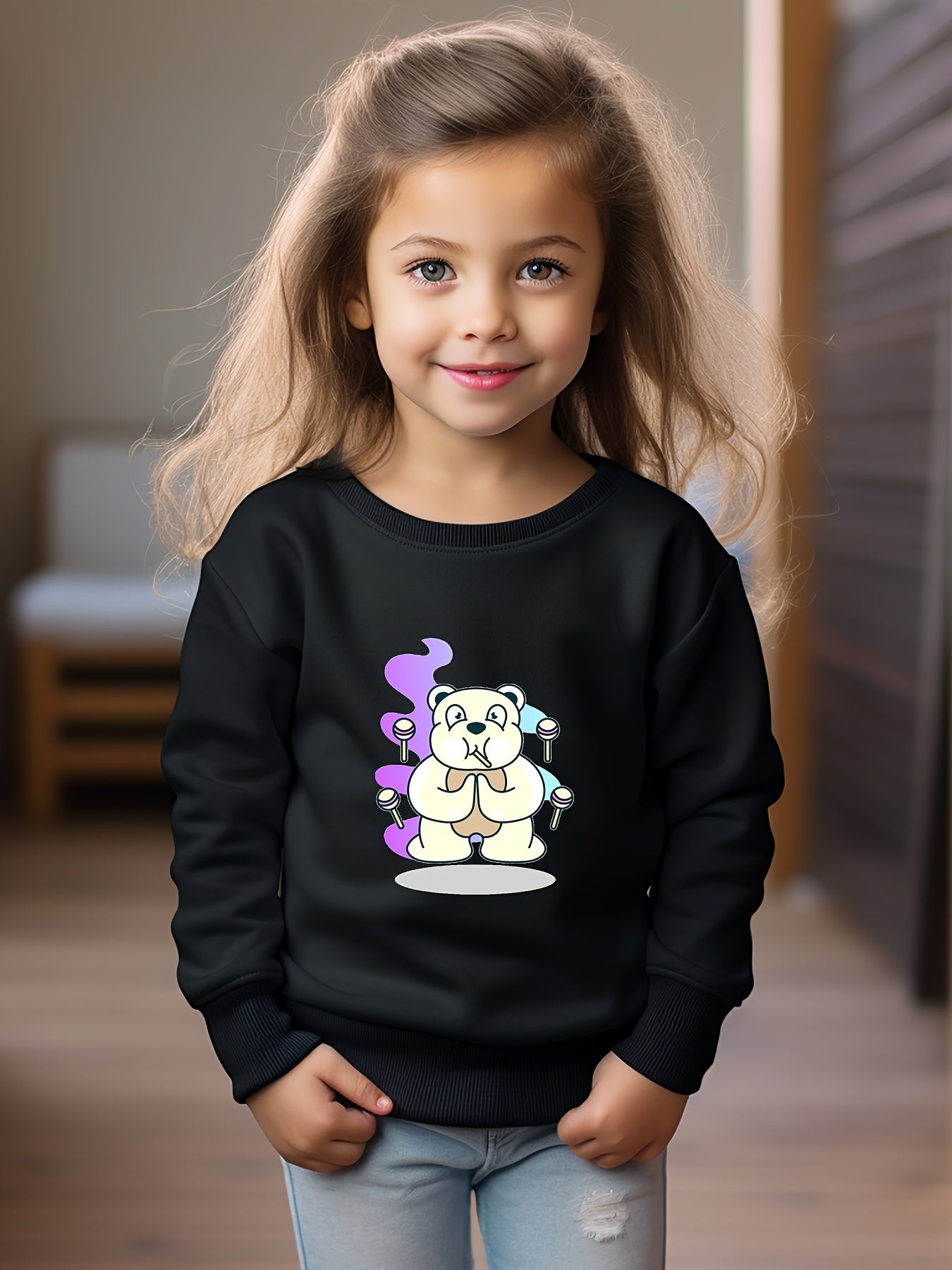OERYUI Singing Bear Graphic Sweatshirt Kids Pullover Christmas Gift