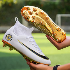 Non Slip Shockproof Soccer Spikes Cleats Lightweight Turf Soccer Shoes