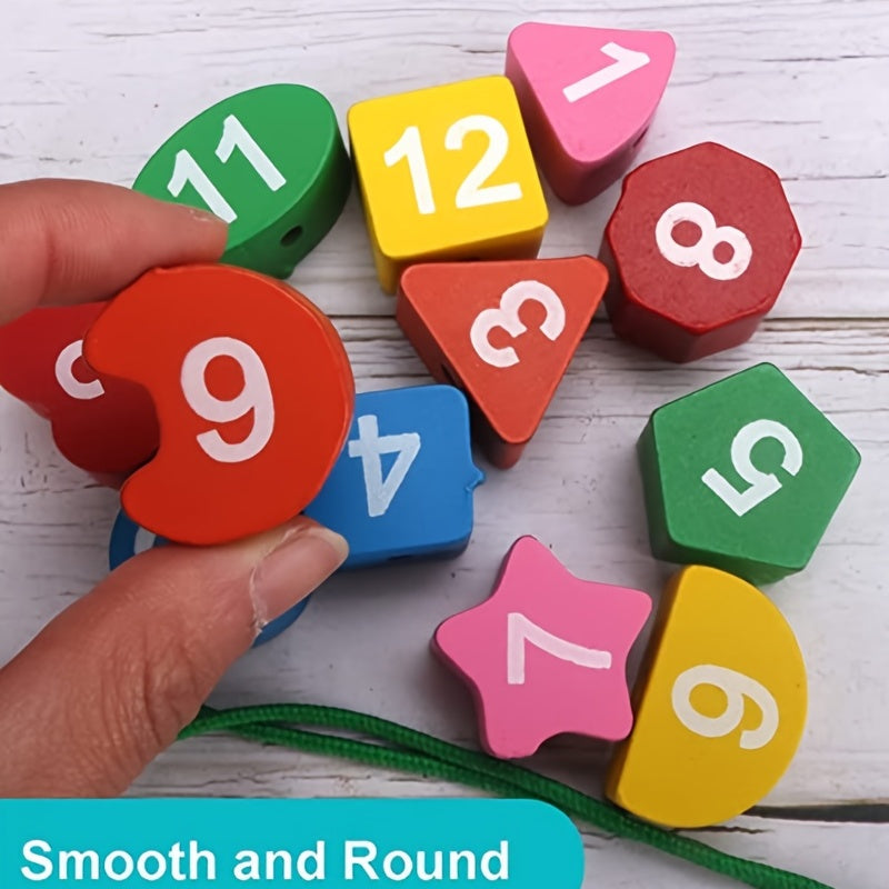 Shape Sorting Clock Teaching Time Number Blocks Puzzle Montessori Toy