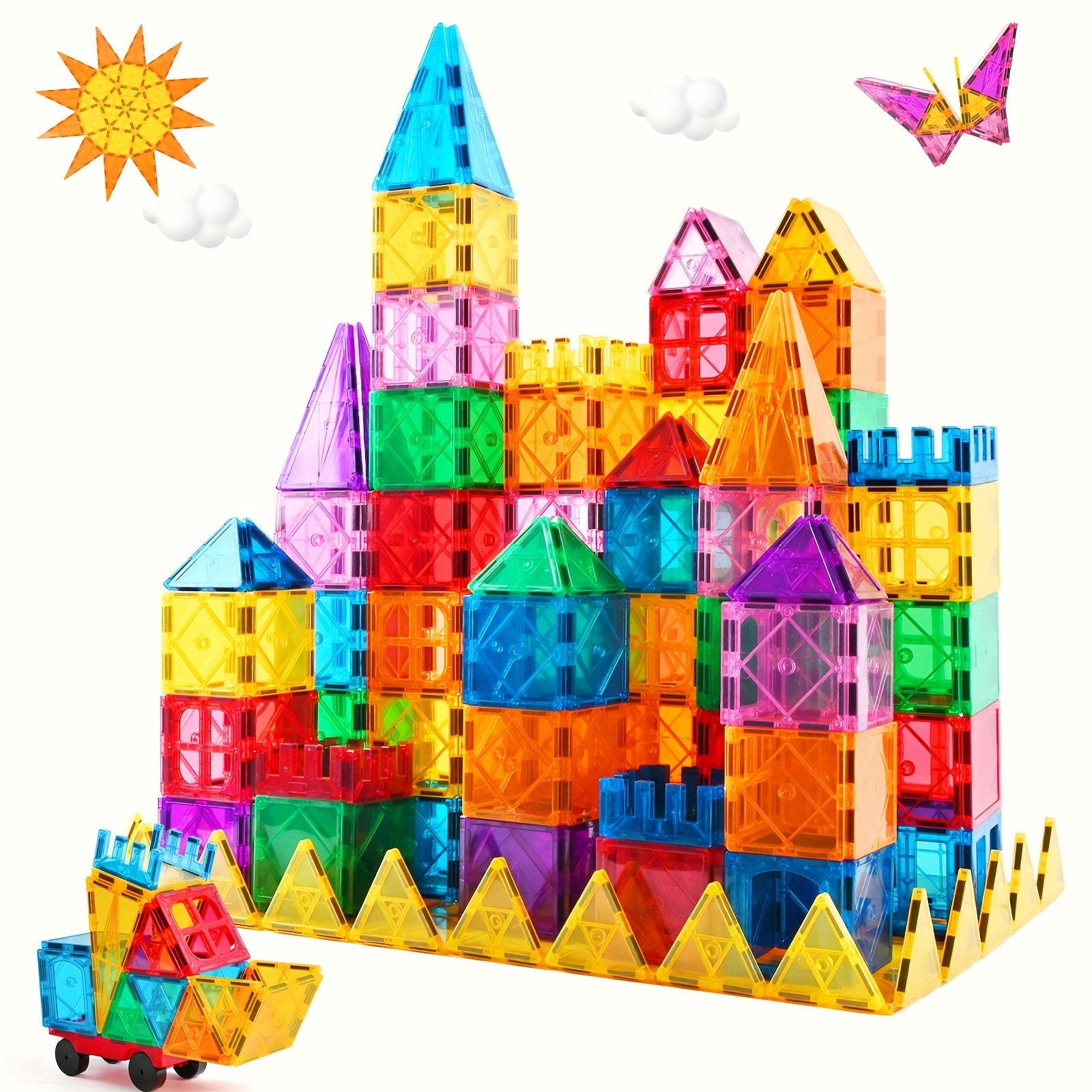Magnetic Tiles Building Set for Kids 3-6 Years - Educational Toy