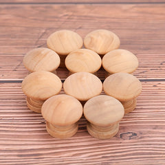 10pcs Wooden Mushroom Door Pull Round Knobs