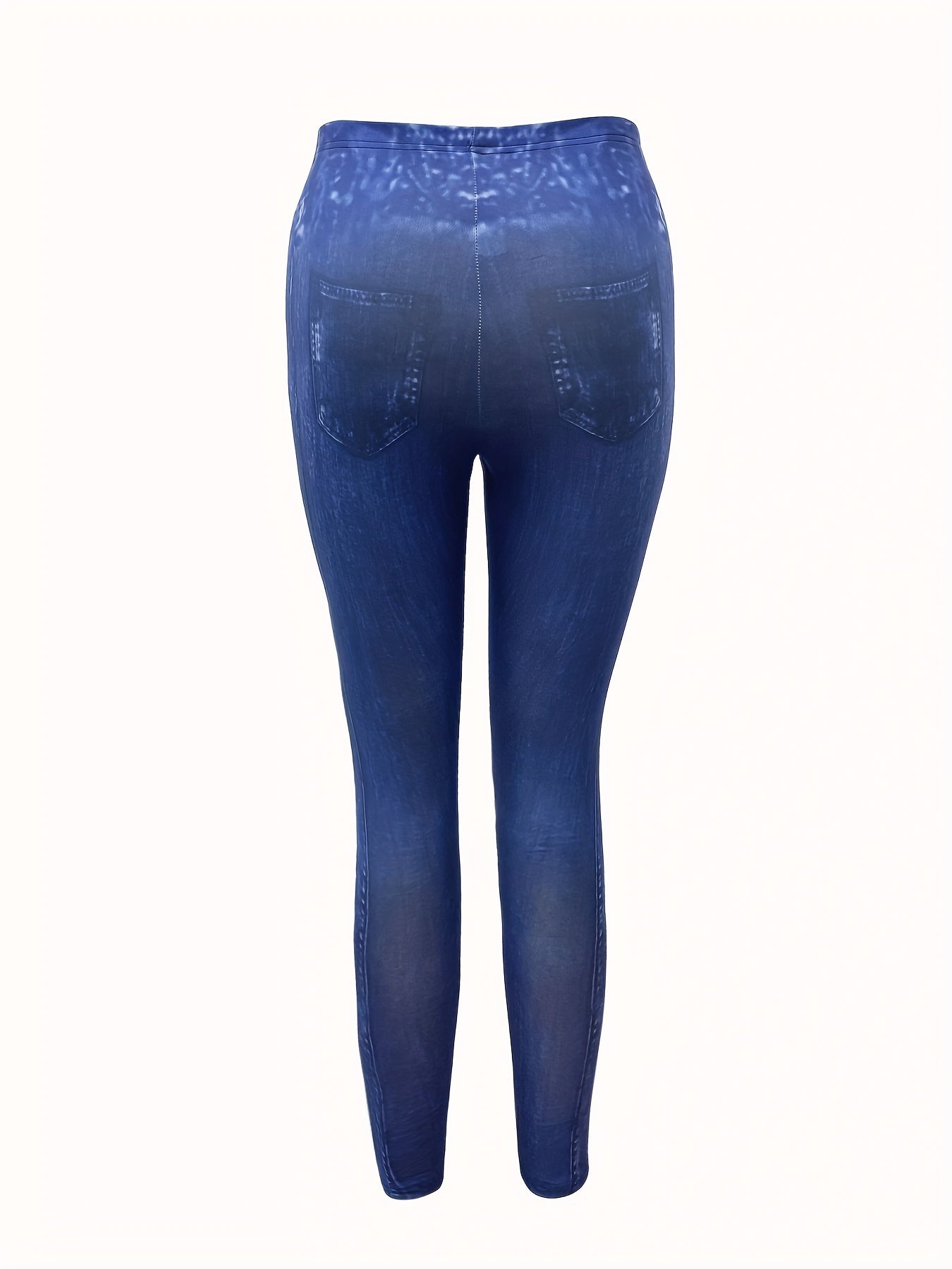 Women's Plus Denim Print Skinny Leggings