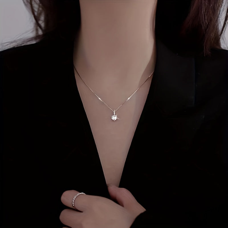 Zircon Water Drop Pendant Clavicle Chain Necklace for Women