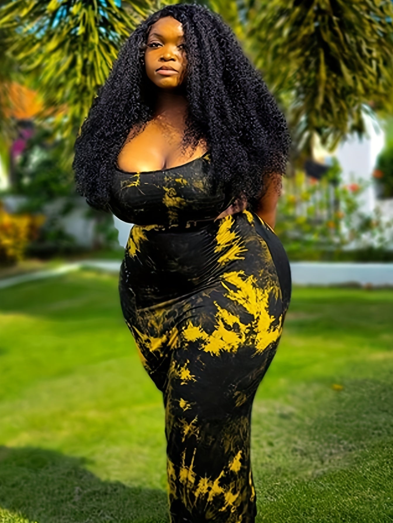  Tie Dye Cut Out Bodycon Dress