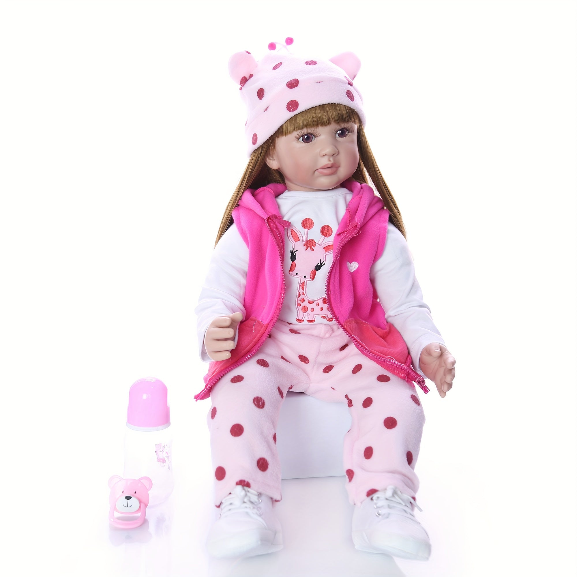22in Reborn Doll Realistic Cloth Body for Girls with Clothes & Accessories