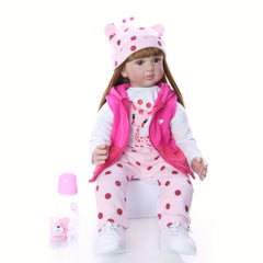 22in Reborn Doll Realistic Cloth Body for Girls with Clothes & Accessories