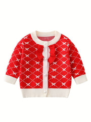 Baby Girls Ruffle Trim Knit Cardigan for Spring