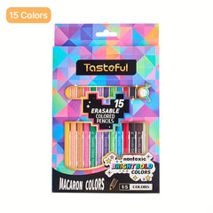 50pcs Erasable Colored Pencils Set Macaron Colors with Erasers, 3.0mm Thick