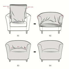 Bubble Seersucker Tub Chair Slipcover Elastic Armchair Cover