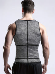 Men's Sweat Sauna Vest with Compression Waist Belts and Back Support