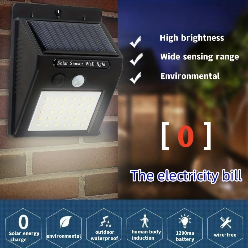 4pcs Solar Wall Light 30LED Outdoor Waterproof Garden Light