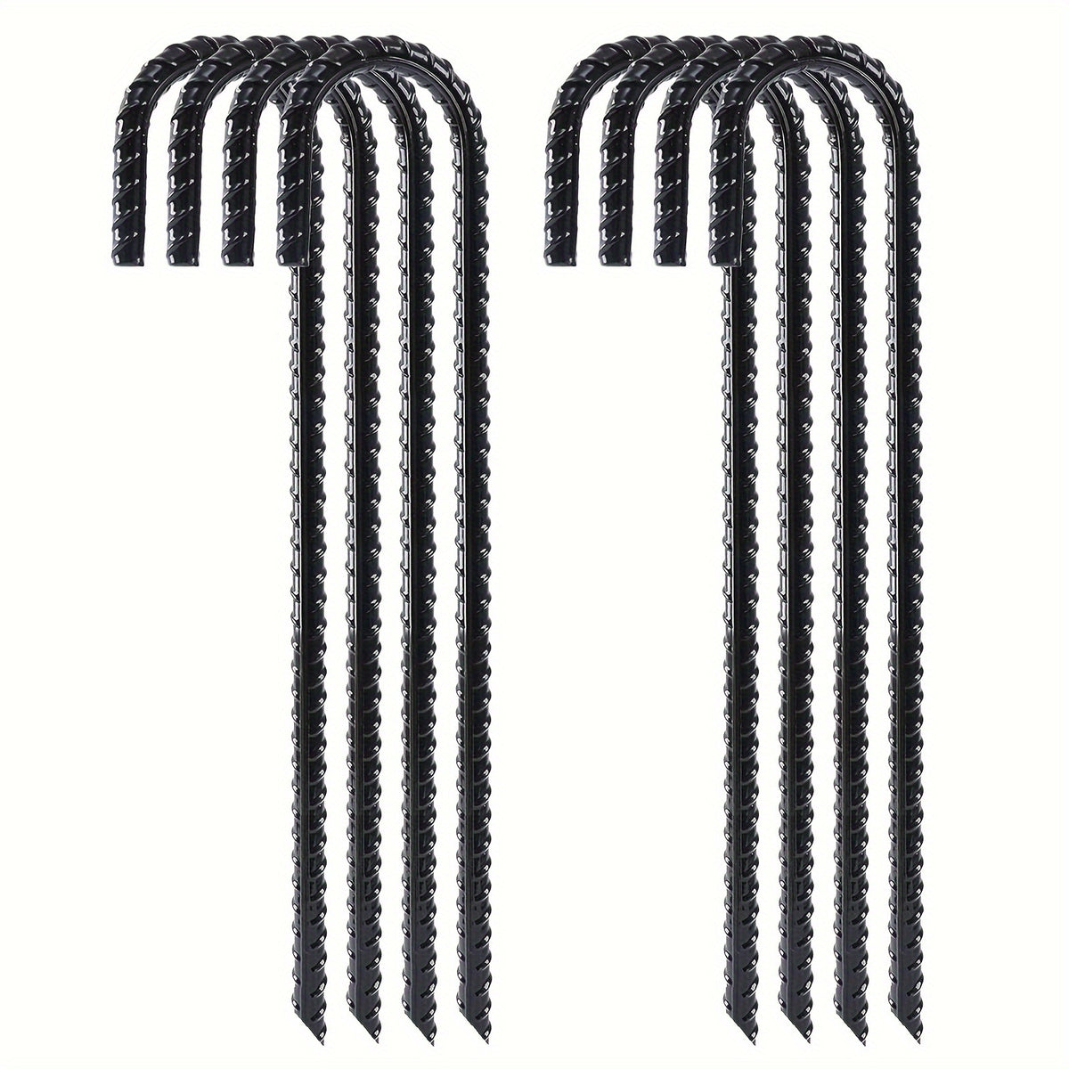 8pcs Rebar Stakes Heavy Duty J Hook Ground Stakes Tent Stakes