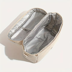 Beige Insulated Bottle Cooler Bag Stroller Storage Breastmilk Preservation