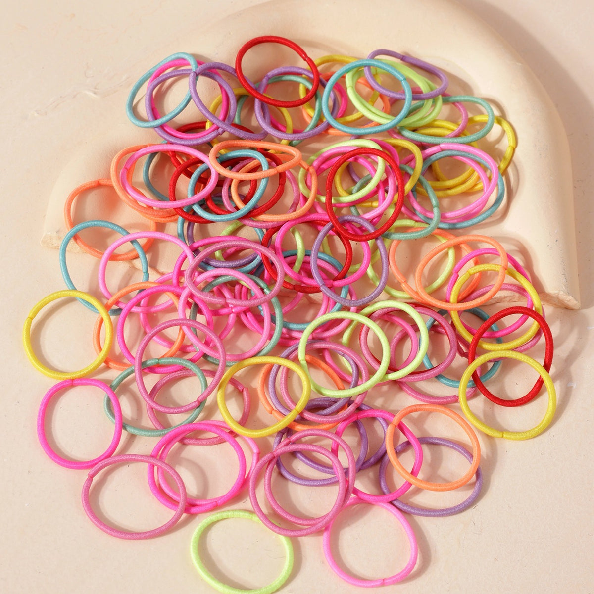 100pcs Colorful Hair Rubber Bands Elastic Band Ponytail Braid Holder