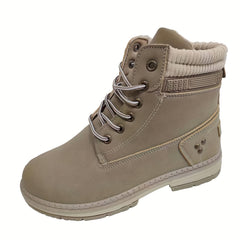 Women's Solid Snow Boots Non Slip Round Toe Casual Walking Boots