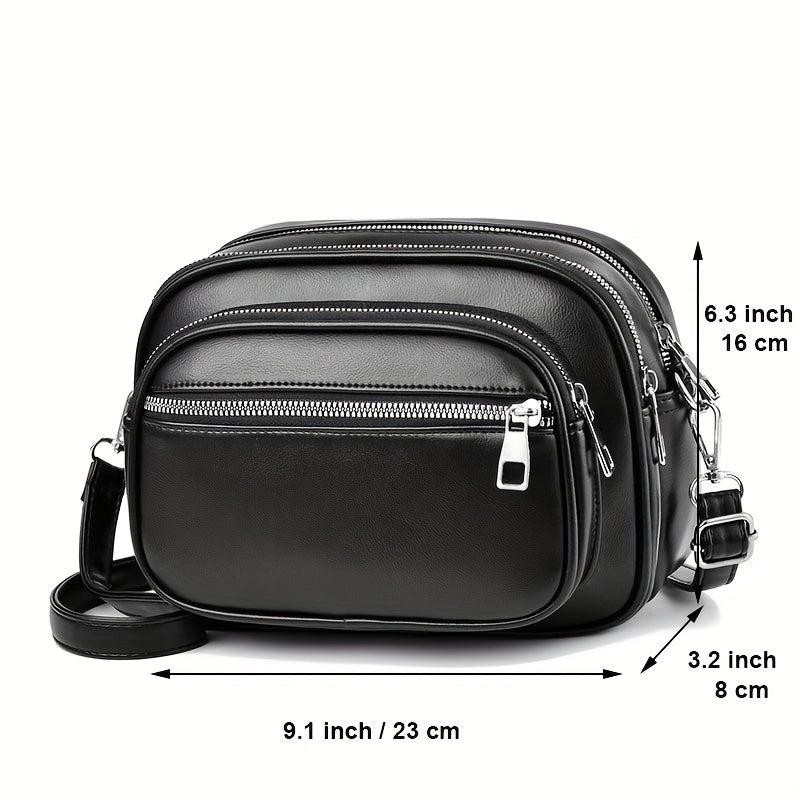 Small PU Leather Crossbody Bag Square Shoulder Bag