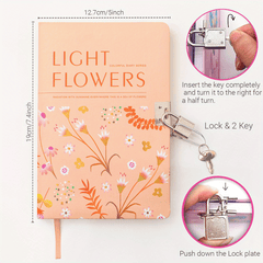 160 Pages Lockable Diary For Teenagers A5 Flower Journal Gift