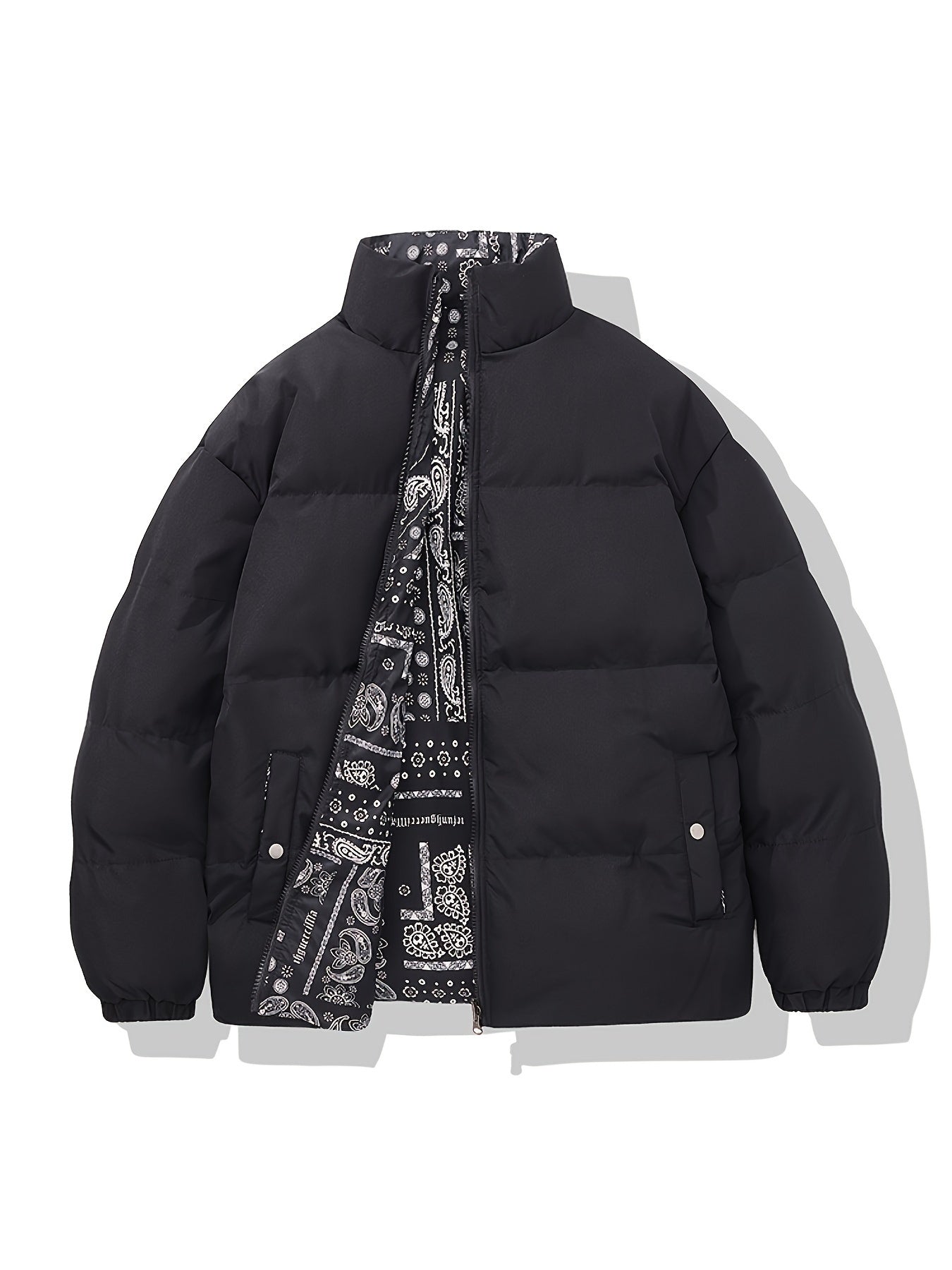 Men's Double Sided Paisley Pattern Coat for Winter
