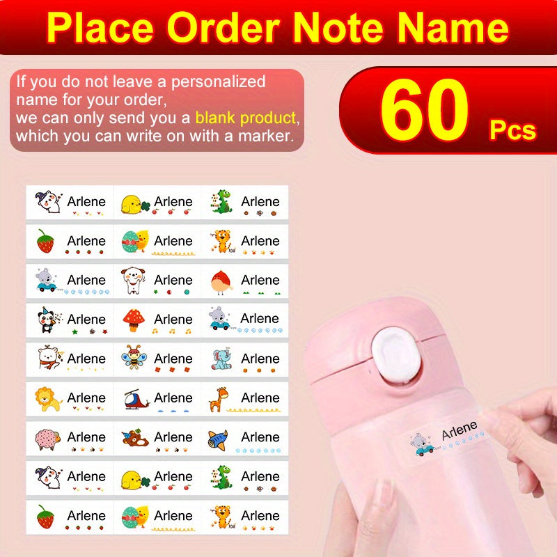 Custom Name Sticker Waterproof Transparent Label School Scrapbook Sticker