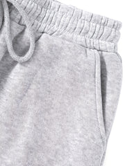  Sports Pants Set Women's Graphic Print Elastic Drawstring Jogger Sweat