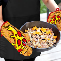 2pcs Printed Cotton Oven Mitts Heat Resistant Non Slip Insulation Gloves
