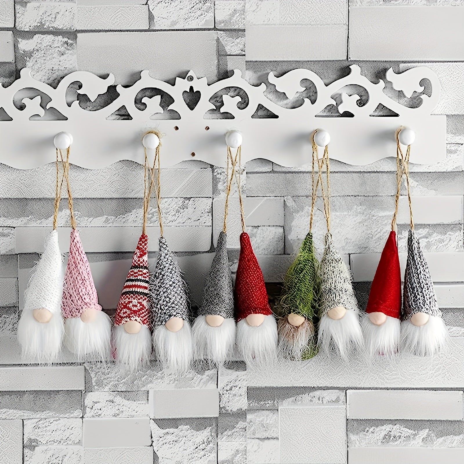 3pcs Christmas Tree Hanging Dwarf Decorations Plush Santa Claus Elf