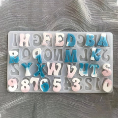 Alphanumeric Pendant Silicone Mold Arabic Numeric Alphabet Resin Molds