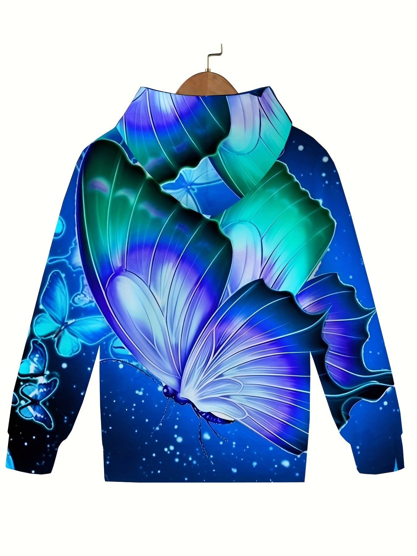 Night Butterfly Hooded Pullover for Boys and Girls