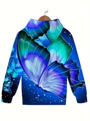 Night Butterfly Hooded Pullover for Boys and Girls
