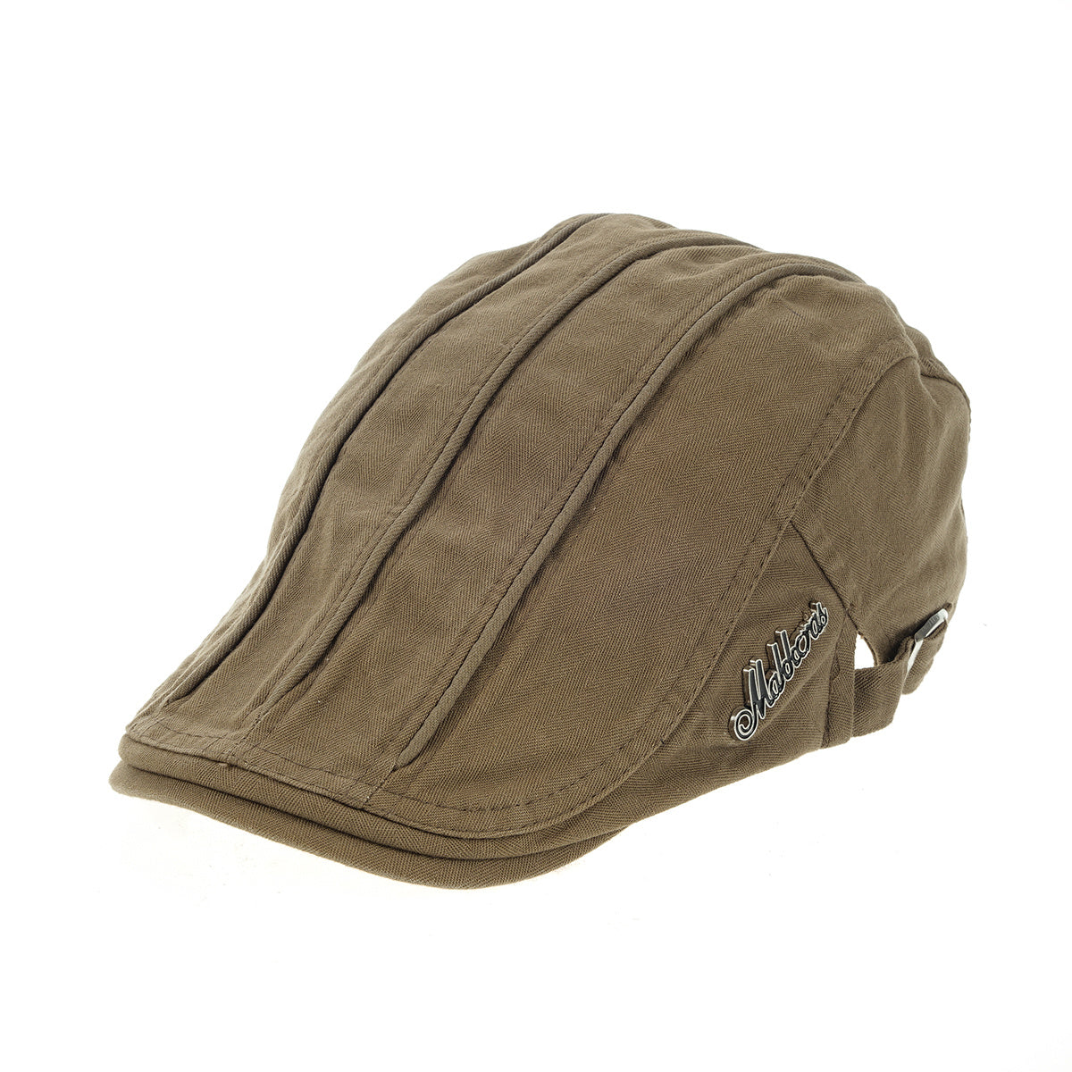 Men's Two-Headed Beret Hat Distressed Cotton Solid Peaked Cap