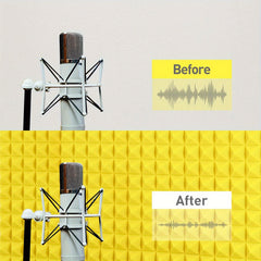 12pcs Yellow Sound Absorbing Cotton High Density Pyramid Insulation Fireproof