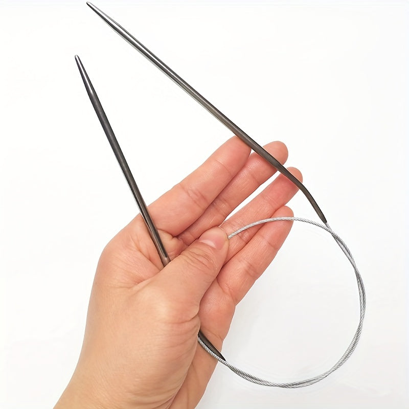 3pk Stainless Steel Circular Needles Sweater Knitting Set