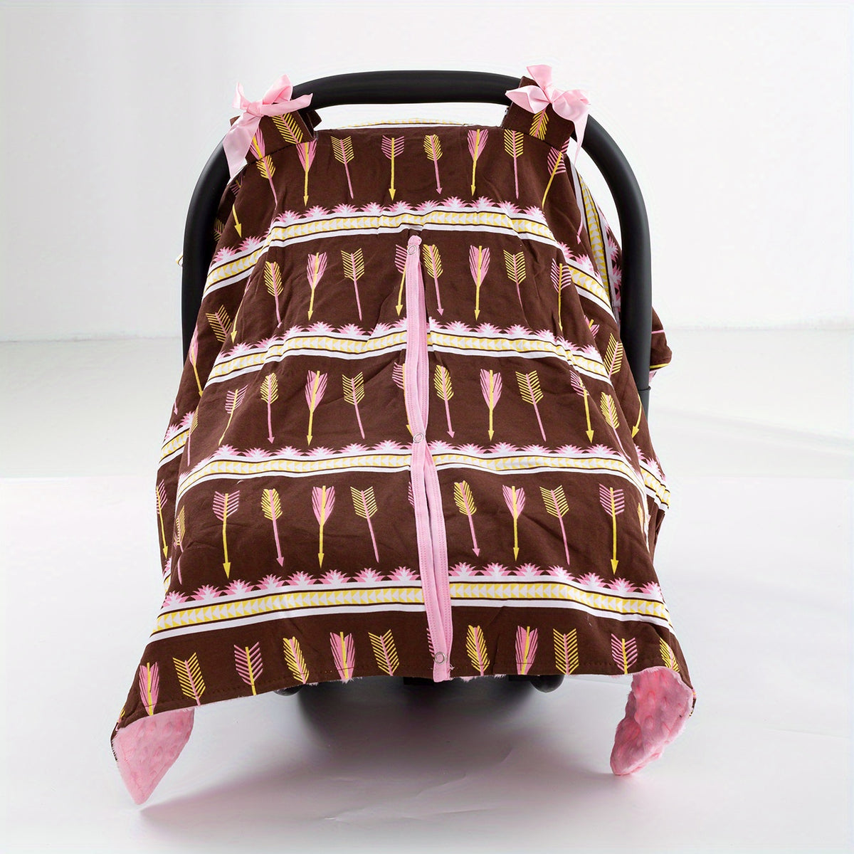 Girls Pink Arrow Arrow Print Car Seat Sunshade Cover Canopy