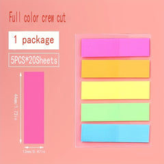 2pcs PET Fluorescent Sticky Notes Stickers N Times Student Office Bookmark